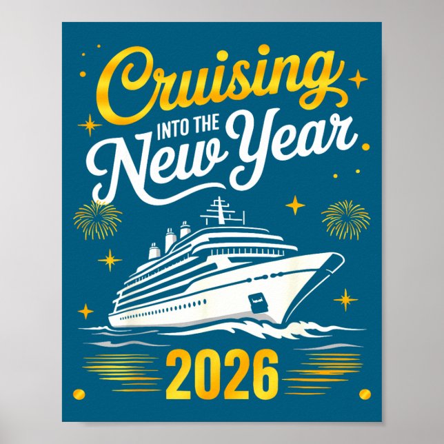 Poster Cruising Into 2026 New Years Eve Matching Family C (Frente)