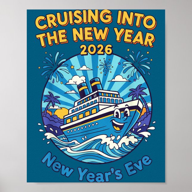 Poster Cruising Into The New Year 2026 Fun New Year's Eve (Frente)