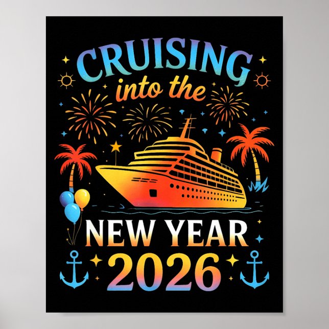 Poster Cruising Into The New Year 2026 Happy New Year Fam (Frente)