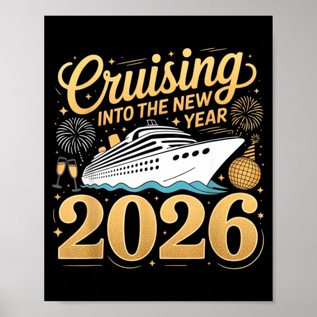 Poster Cruising Into The New Year 2026 Matching Family Cr (Frente)