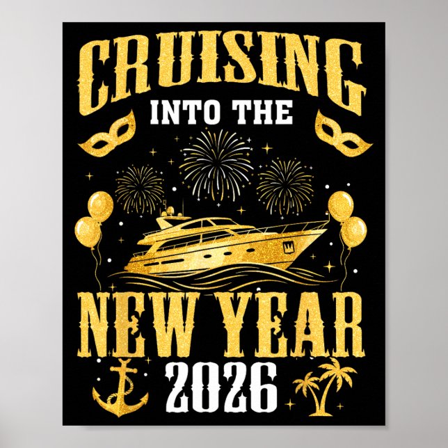 Poster Cruising Into The New Year 2026 New Year Eve Famil (Frente)