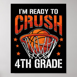 Poster Crush 4º ano de basquete de volta às crianças da e