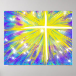 Póster Cruz abstrata da ressurreição da Páscoa