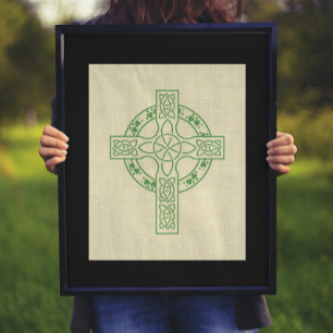 Poster Cruz Celta com Anel Shamrock