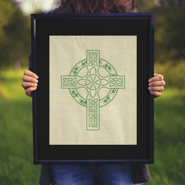Poster Cruz Celta com Anel Shamrock (Criador carregado)