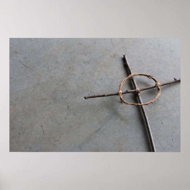 Poster Cruz celta russa de palitos e vinhas (Frente)