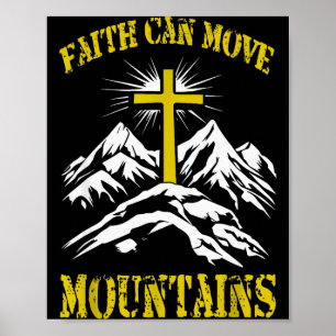 Poster Cruz Cristã Fé Pode Mover Montanhas