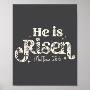 Poster Cruz Cristã Jesus Feliz Páscoa Ele Ressuscitou Mat