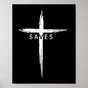 Poster Cruz Cristã Legal Jesus Salva Homens Mulheres Gráf