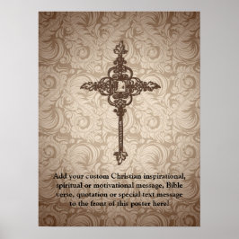 Póster Cruz Cristã Rolo Elegante c/ Fundo Espiral