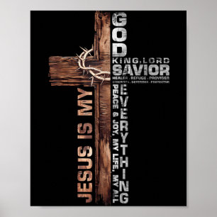 Poster Cruz Cristãos Jesus É Meu Deus Rei Senhor Salvador