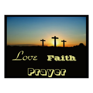 Póster Cruz da Fé Amor Oração Cristianismo Paz Destino