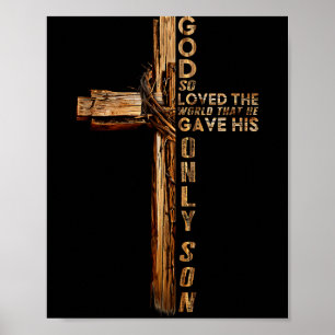 Poster Cruz de Cristo Cristão João 3 16 Deus Tanto Amou O