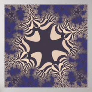 Póster Cruz de Cromo Azul
