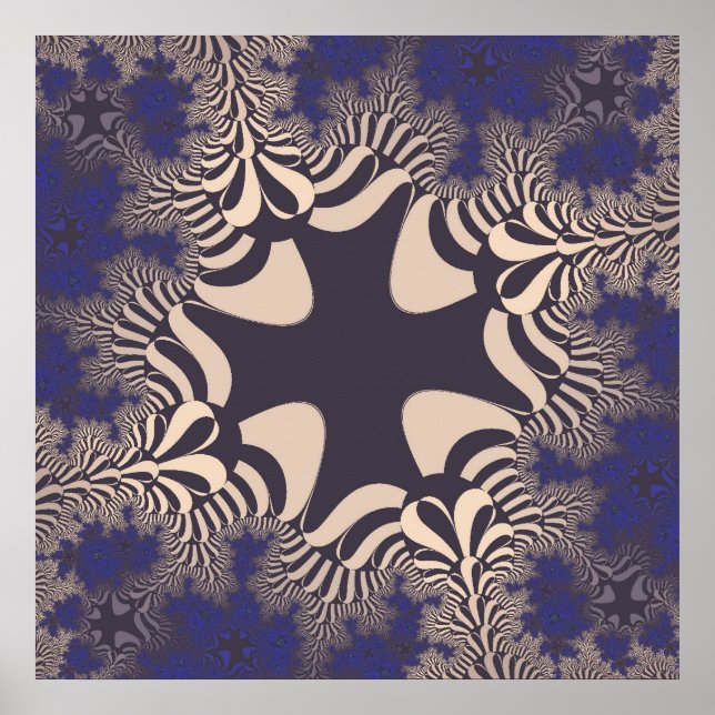 Póster Cruz de Cromo Azul (Frente)