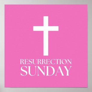 Poster Cruz de Domingo de Ressurreição Páscoa Cristã