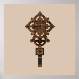 Poster Cruz de Mão de Madeira