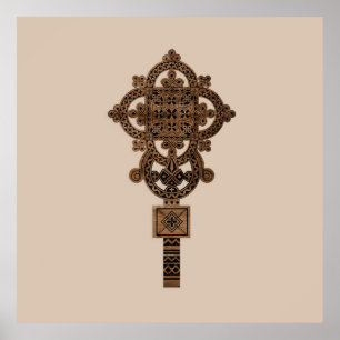 Poster Cruz de Mão de Madeira