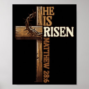 Poster Cruz de Páscoa Jesus Ressuscitado Cristão Homens M