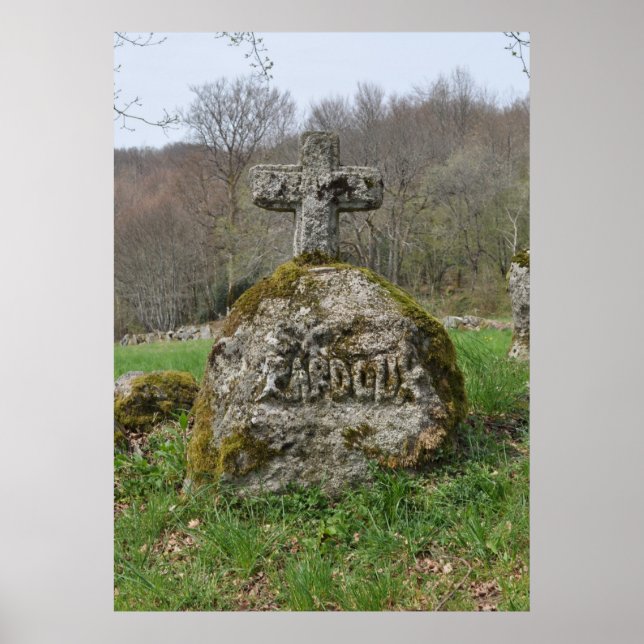 Póster Cruz de pedra do Santo Pardoux (Frente)