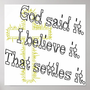 Poster Cruz Dourada Deus Disse