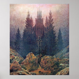 Poster Cruz e Catedral Caspar David Friedrich