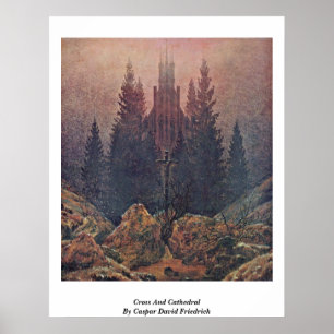 Póster Cruz E Catedral De Caspar David Friedrich
