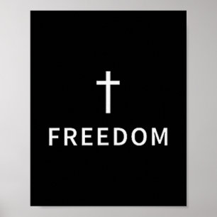 Poster Cruz Minimalista Cristã Liberdade Religiosa Modern