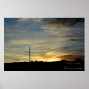 Poster Cruz no por do sol