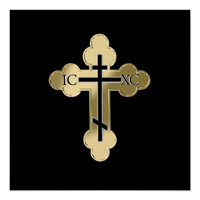Póster Cruz ortodoxa cristã (Frente)