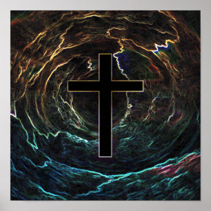 POSTER CRUZ PRETA COM ALÍVIOS BRILHANTES