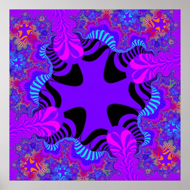 Poster Cruz Preta e Roxo (Frente)