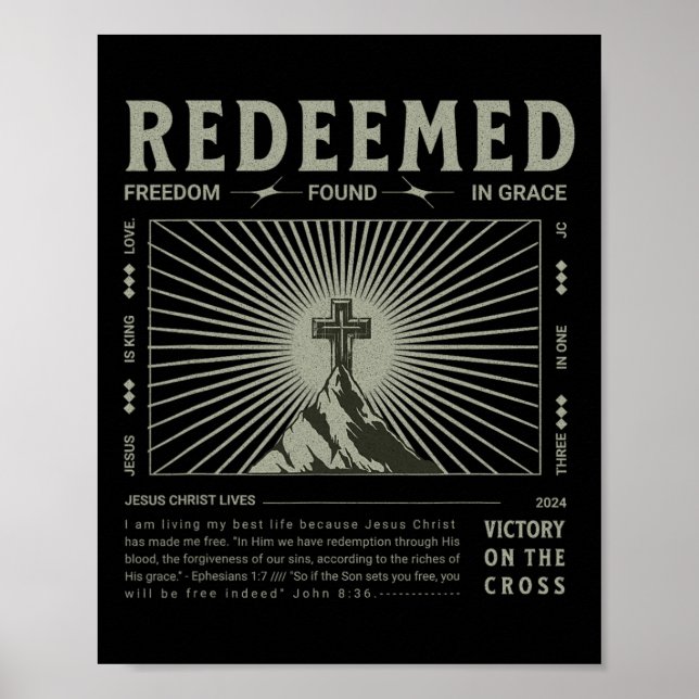 Poster Cruz Redimida Cristã Páscoa Efésios Homens Mulhere (Frente)