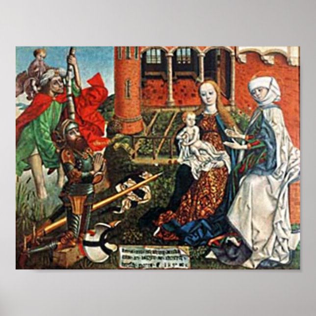 Póster Cruzado antes de menino de cristão (Frente)