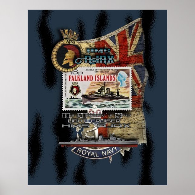 Poster cruzador A HMS AJAX (Frente)