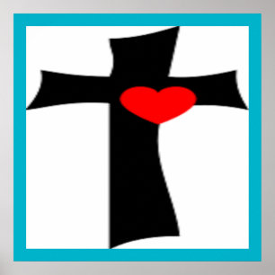 PÓSTER CRUZAMENTO COM CORAÇÃO VERMELHA