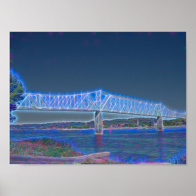 Poster Cruzamento de Ponte Sobre Linhas Elétricas do Rio  (Frente)