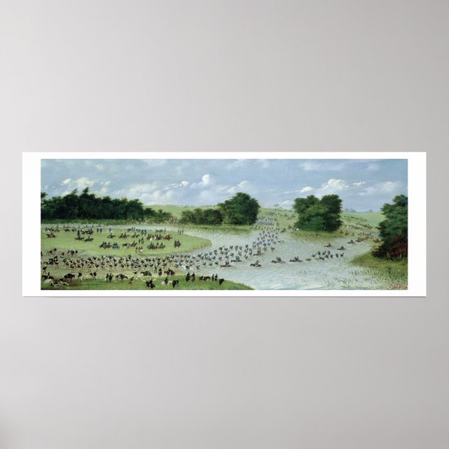 Póster Cruzamento do rio San Joaquin, Paraguai, 1865 (Frente)