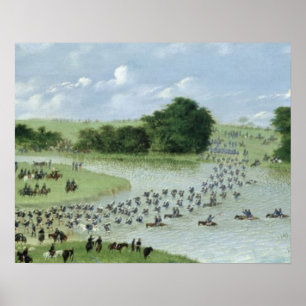 Póster Cruzamento do Rio San Joaquin, Paraguai, 1865