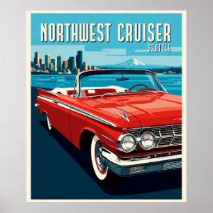 Poster Cruzeiro Clássico de Estrada de Seattle