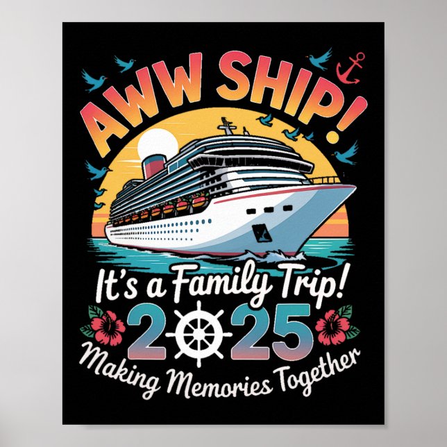 Poster Cruzeiro da Família Aww Ship 2025 Viagem de Férias (Frente)