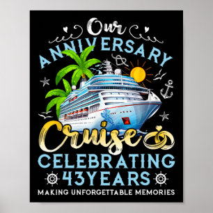 Poster Cruzeiro de Aniversário Celebrando 43 Anos Casal