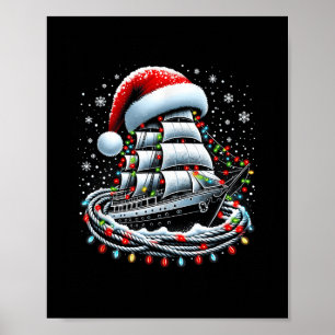 Poster Cruzeiro de barco de Natal rodeado B