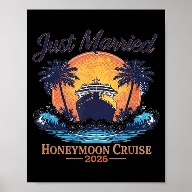 Poster Cruzeiro de Lua de Mel Casados 2026 Viagem de Casa (Frente)