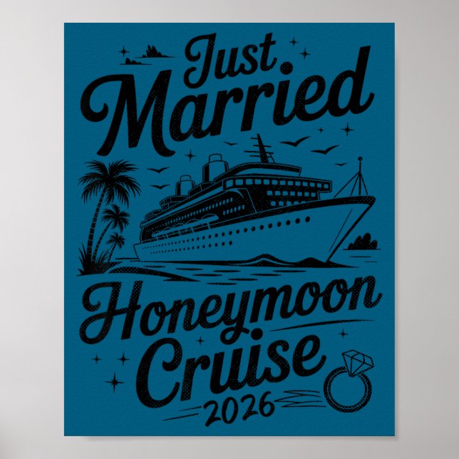 Poster Cruzeiro de lua de mel de casados fofos 2026 recém (Frente)