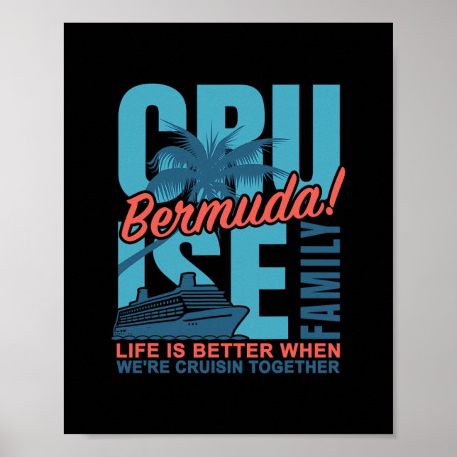 Poster Cruzeiro Familiar nas Bermudas Roupas Combinando V (Frente)