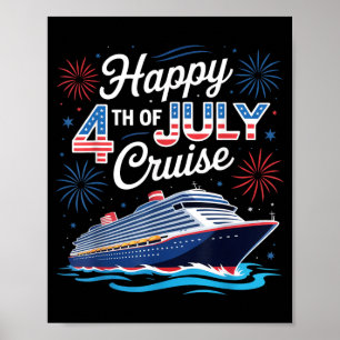 Poster Cruzeiro Feliz 4 de Julho Família Patriótica Combi