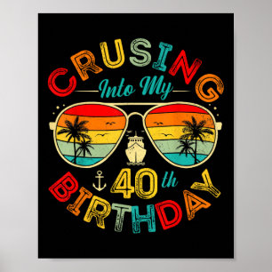 Poster Cruzeiro Para o Meu 40º Aniversário Festa de Navio