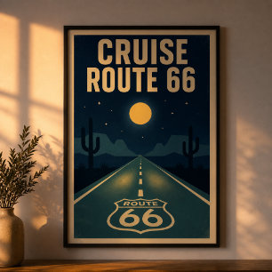 Poster Cruzeiro Rota 66 Meia-Noite Litografia