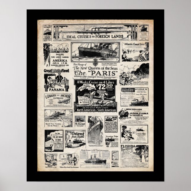 Poster Cruzeiros ideais para terras estrangeiras (Frente)